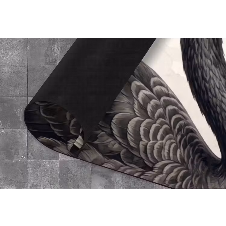 Zwanen - Hartvorm - Dieren Keukenloper - keukenmat middel -closeup