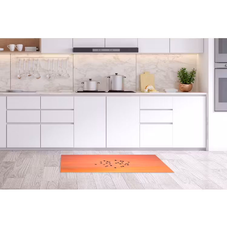 Zwerm - Vogels - Oranje Keukenloper - keukenmat middel -sfeer3