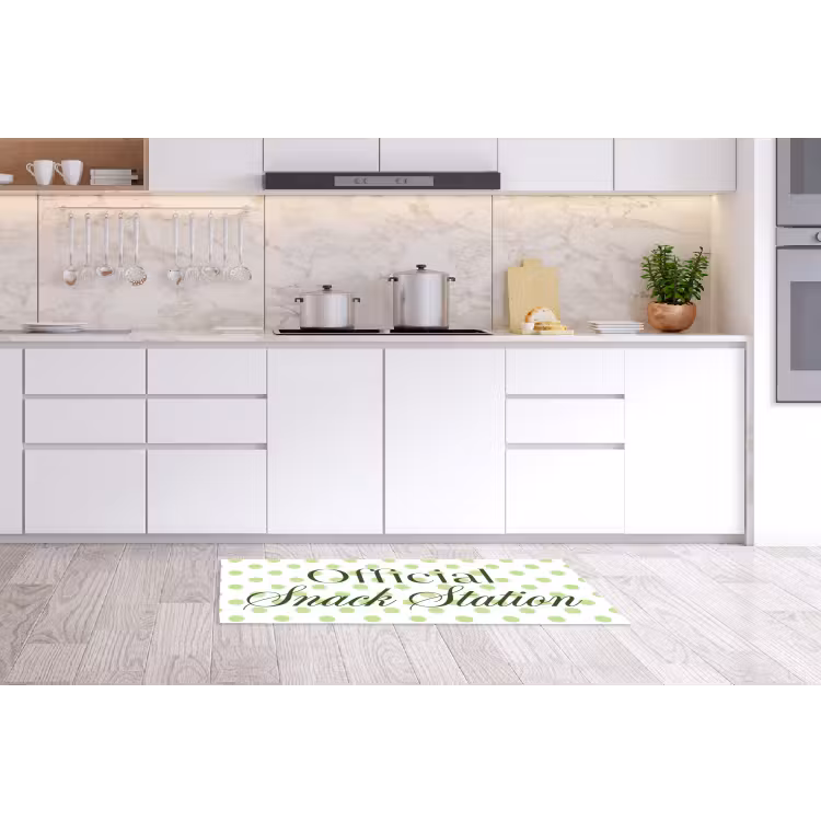 Snack Station - Groen - Stippen Keukenloper - keukenmat middel -sfeer3