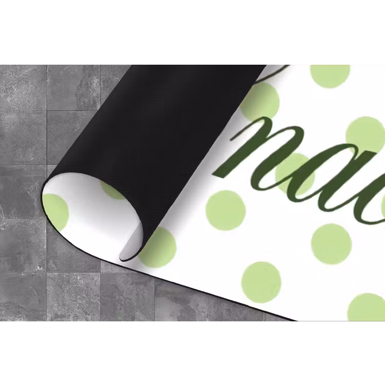 Snack Station - Groen - Stippen Keukenloper - keukenmat middel -closeup