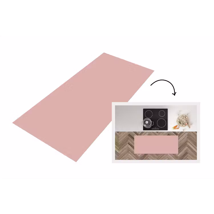Soft - Blush - Roze Keukenloper - keukenmat middel 536 -3d