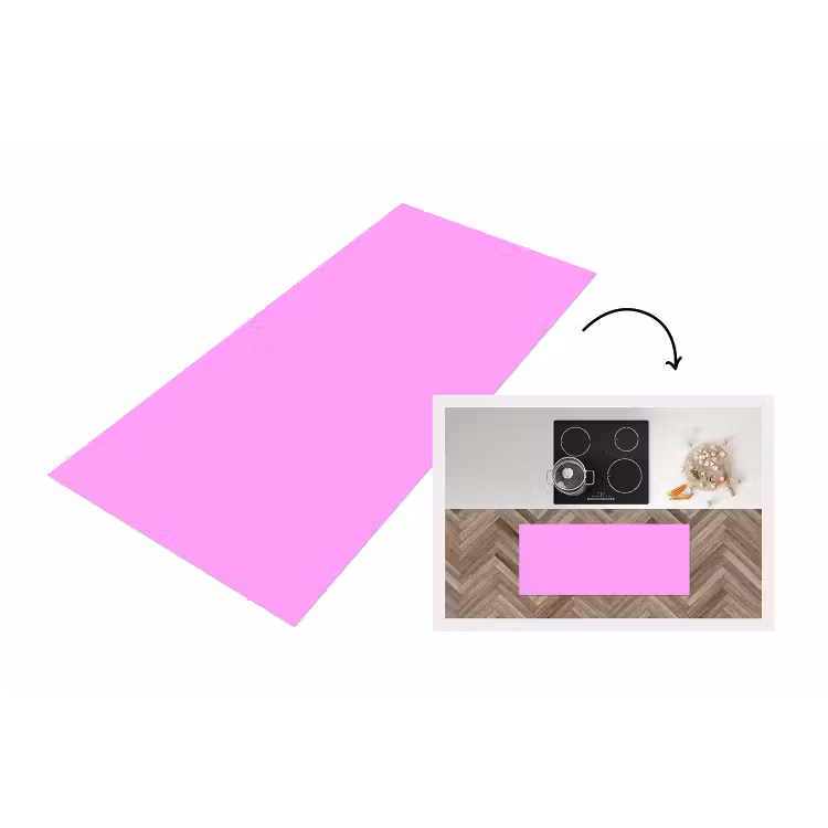 Soft - Lavender - Roze Keukenloper - keukenmat middel 536 -3d