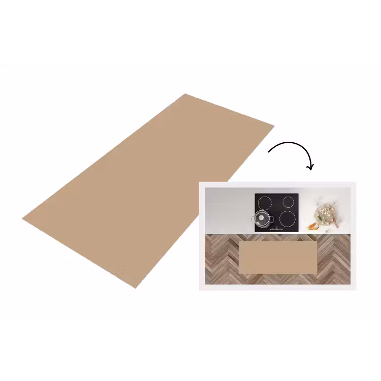 Soft - Taupe - Bruin Keukenloper - keukenmat middel 536 -3d