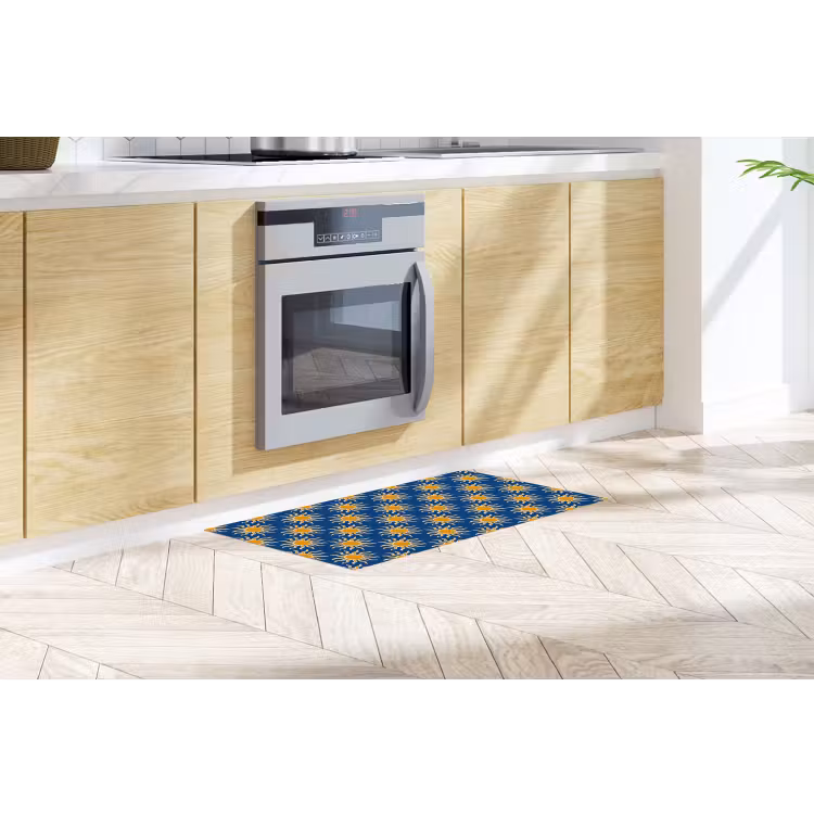 Zon - Patroon - Blauw Keukenloper - keukenmat middel 536 -sfeer2