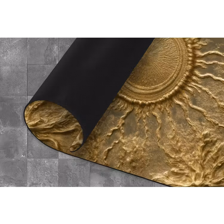 Zon - Reliëf - Antiek - Goud Keukenloper - keukenmat middel 536 -closeup