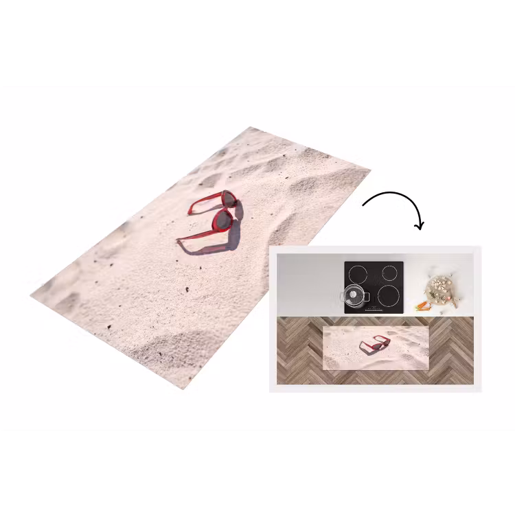 Zonnebril - Strand - Vakantie - Rood Keukenloper - keukenmat middel -3d