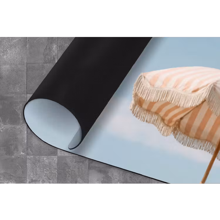 Parasol - Lucht - Rood Keukenloper - keukenmat middel -closeup