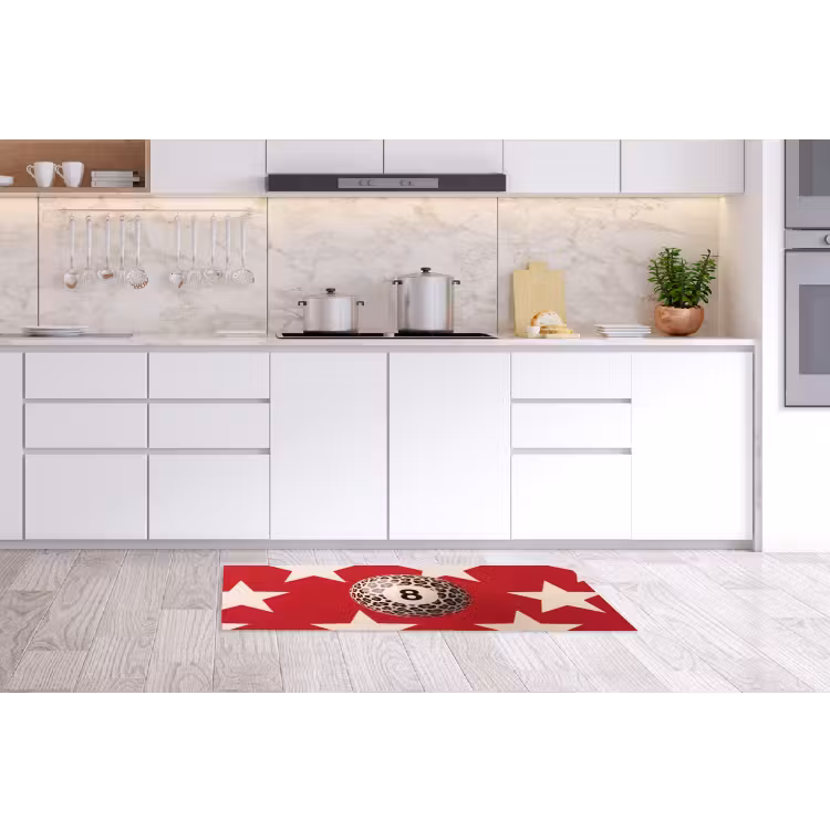 Spel - Dierenprint - Nummer 8 - Modern - Rood Keukenloper - keukenmat middel -sfeer3