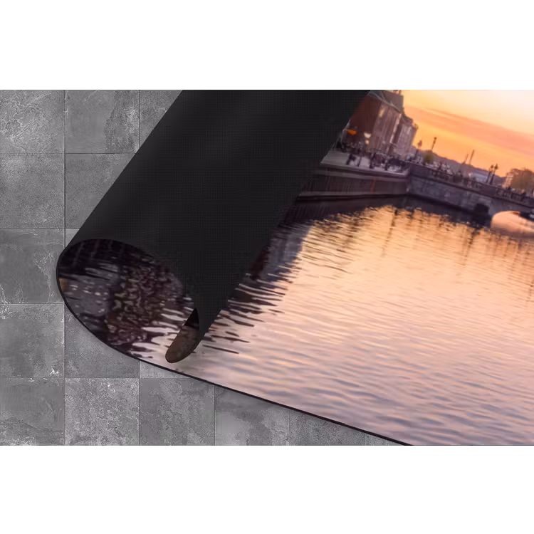 Stad - Gracht - Zonsondergang - Klassiek - Kleurrijk Keukenloper - keukenmat middel -closeup
