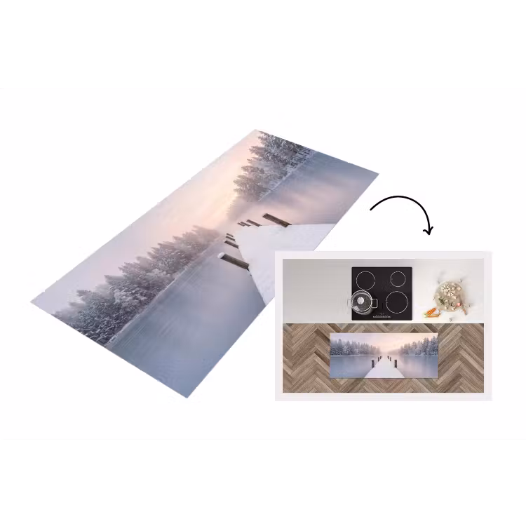 Steiger - Meer - Mist - Winter - Serene Keukenloper - keukenmat middel -3d