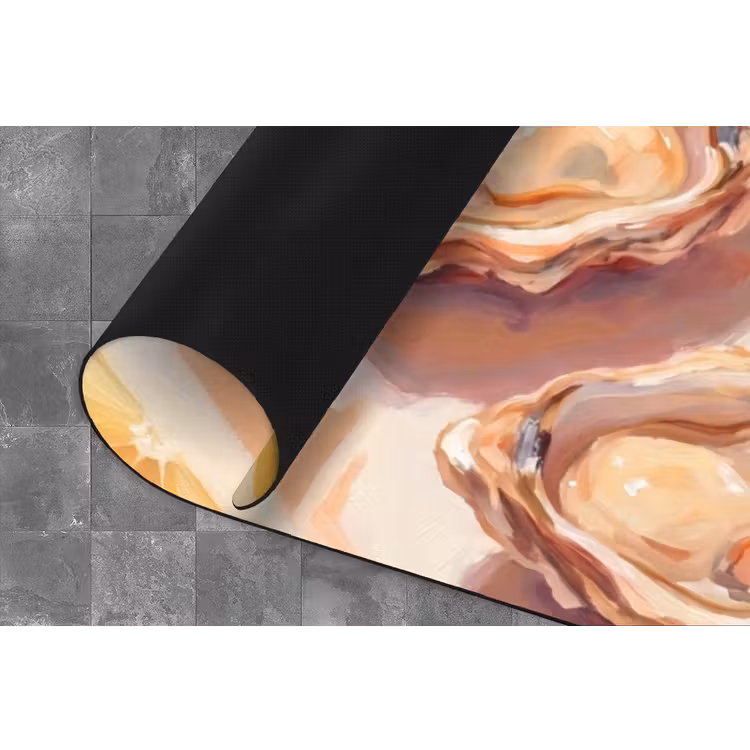 Stilleven - Citroenen - Oesters - Abstract - Oranje Keukenloper - keukenmat middel -closeup