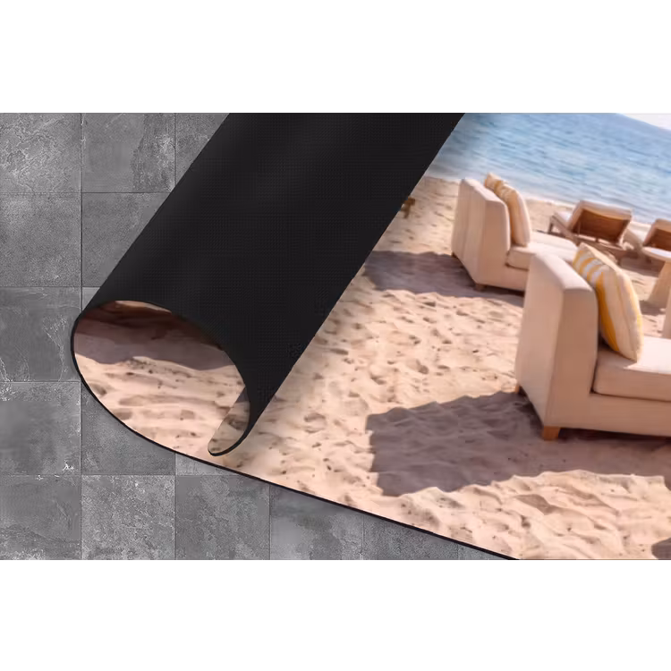 Strand - Ligbedden - Vakantie - Modern - Geel Keukenloper - keukenmat middel -closeup