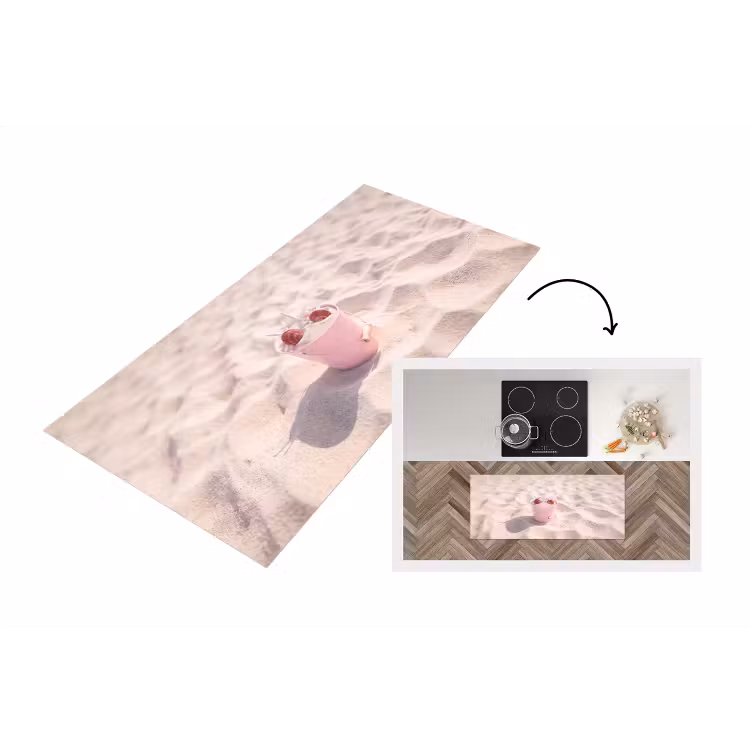 Strand - Schelpen - Zomer - Roze - Decoratie Keukenloper - keukenmat middel -3d