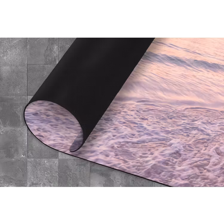 Strand - Zonsondergang - Natuur - Minimalistisch - Roze Keukenloper - keukenmat middel -closeup