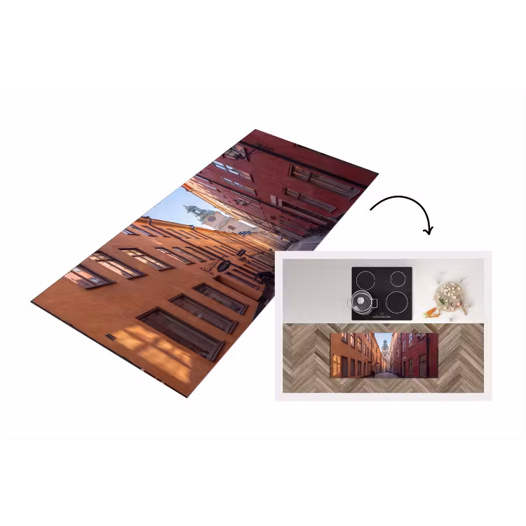 Straat - Klokkentoren - Stad - Architectuur - Historisch Keukenloper - keukenmat middel -3d
