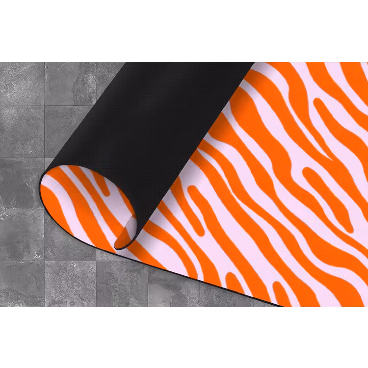Strepen - Dynamisch - Oranje Keukenloper - keukenmat middel 536 -closeup