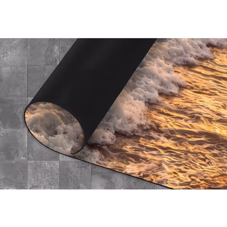 Surfer - Strand - Zonsondergang - Oceaan - Goud Keukenloper - keukenmat middel -closeup