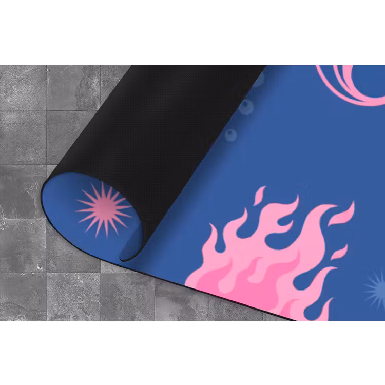 Danseres - Vlammenrok - Abstract - Roze - Blauw Keukenloper - keukenmat middel -closeup