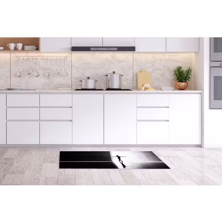 Danser - Silhouette - Kunst - Modern - Zwart-wit Keukenloper - keukenmat middel -sfeer3