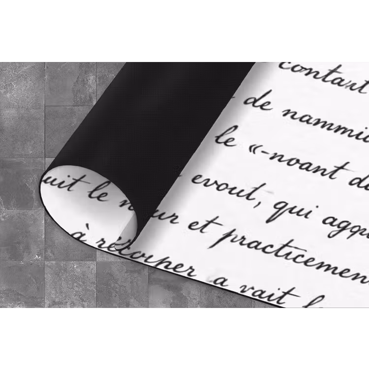 Tekst - Handschrift - Klassiek - ZwartWit Keukenloper - keukenmat middel -closeup