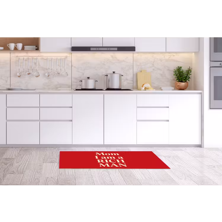 Tekst - Rijkdom - Motivatie - Rood - Modern Keukenloper - keukenmat middel -sfeer3