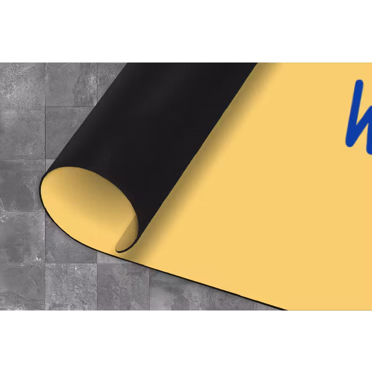 Tekst - Zon - Zomer - Modern - Geel Keukenloper - keukenmat middel -closeup