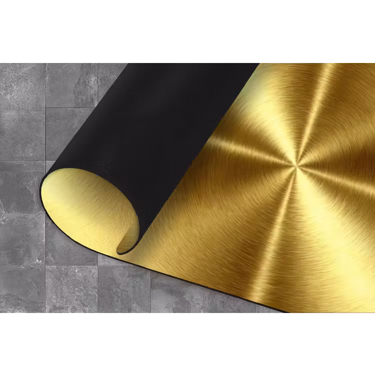 Textuur - Geborsteld Goud - Industrieel - Metallic Keukenloper - keukenmat middel 536 -closeup