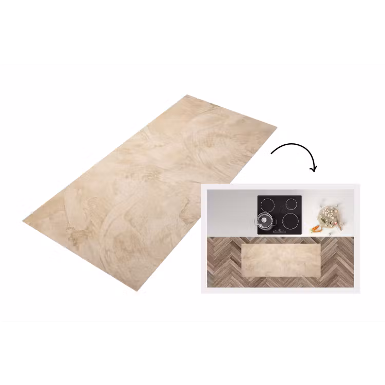 Textuur - Patroon - Abstract - Modern - Beige Keukenloper - keukenmat middel -3d