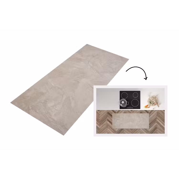 Textuur - Wand - Modern - Beige - Abstract Keukenloper - keukenmat middel -3d