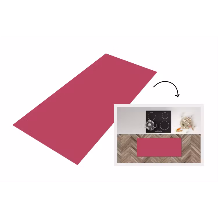Deep - Berry - Rood Keukenloper - keukenmat middel 536 -3d