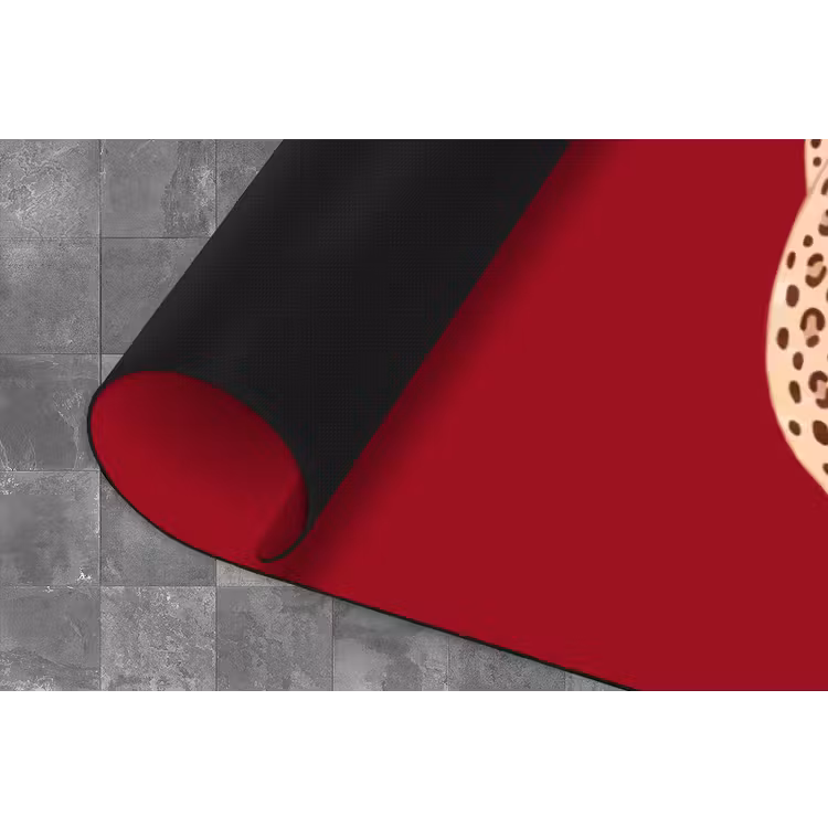 Dieren - Luipaard - Abstract - Rood - Modern Keukenloper - keukenmat middel -closeup