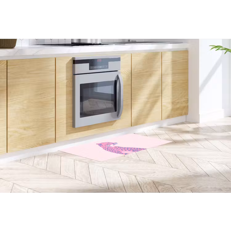 Dieren - Profiel - Abstract - Roze - Blauw Keukenloper - keukenmat middel -sfeer2