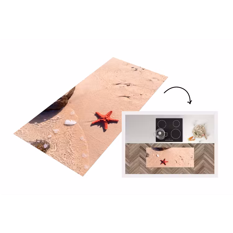 Dieren - Strand - Zee - Natuur - Rood Keukenloper - keukenmat middel -3d