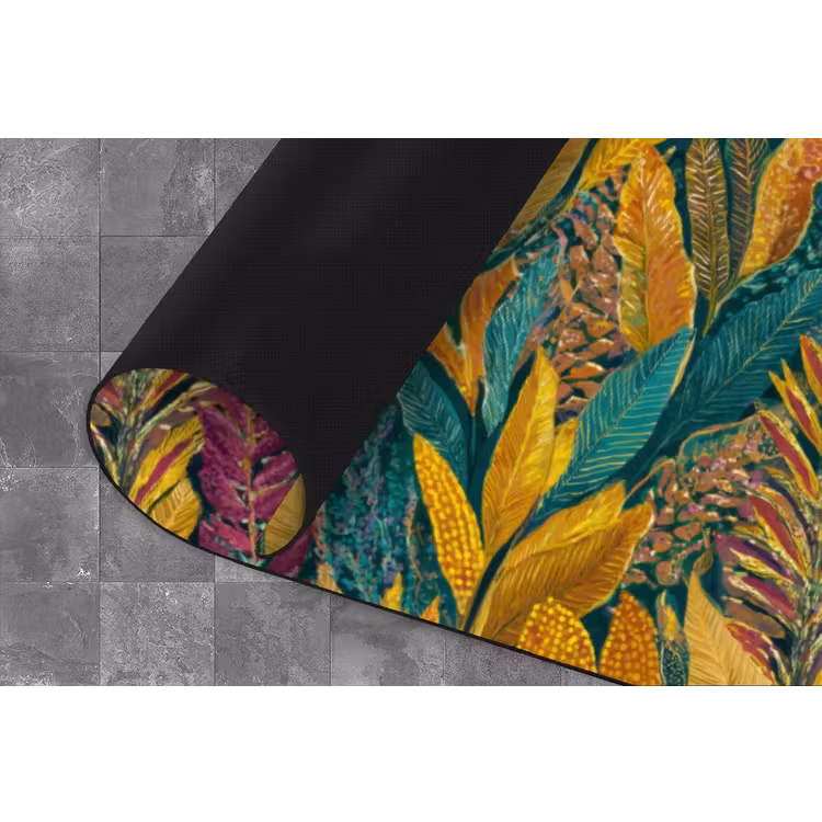 Tropische - Botanisch - Patroon - Kleurrijk - Exotisch Keukenloper - keukenmat middel 536 -closeup