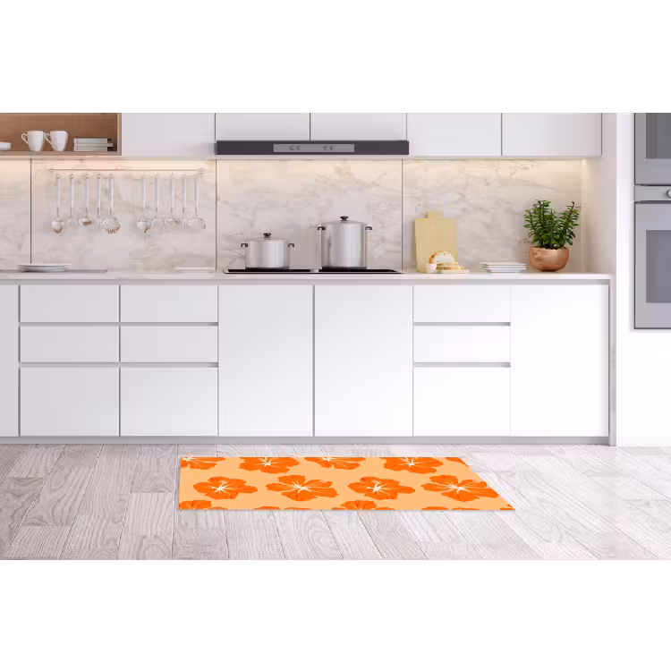 Tropisch - Hibiscus - Oranje Keukenloper - keukenmat middel 536 -sfeer3