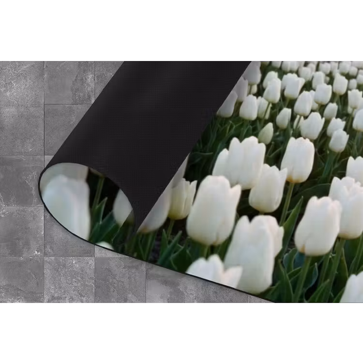 Tulpen - Landschap - Wit Keukenloper - keukenmat middel -closeup