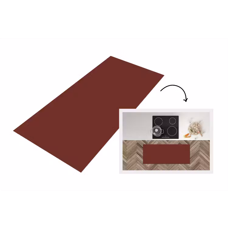 Valentine - Velvet - Rood Keukenloper - keukenmat middel 536 -3d