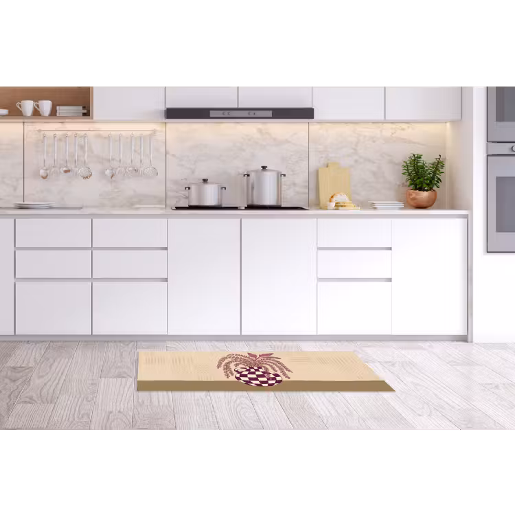 Vaas - Geruit - Planten - Modern - Paars Keukenloper - keukenmat middel -sfeer3
