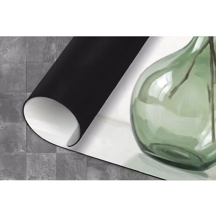 Vazen - Bladeren - Groen Keukenloper - keukenmat middel -closeup