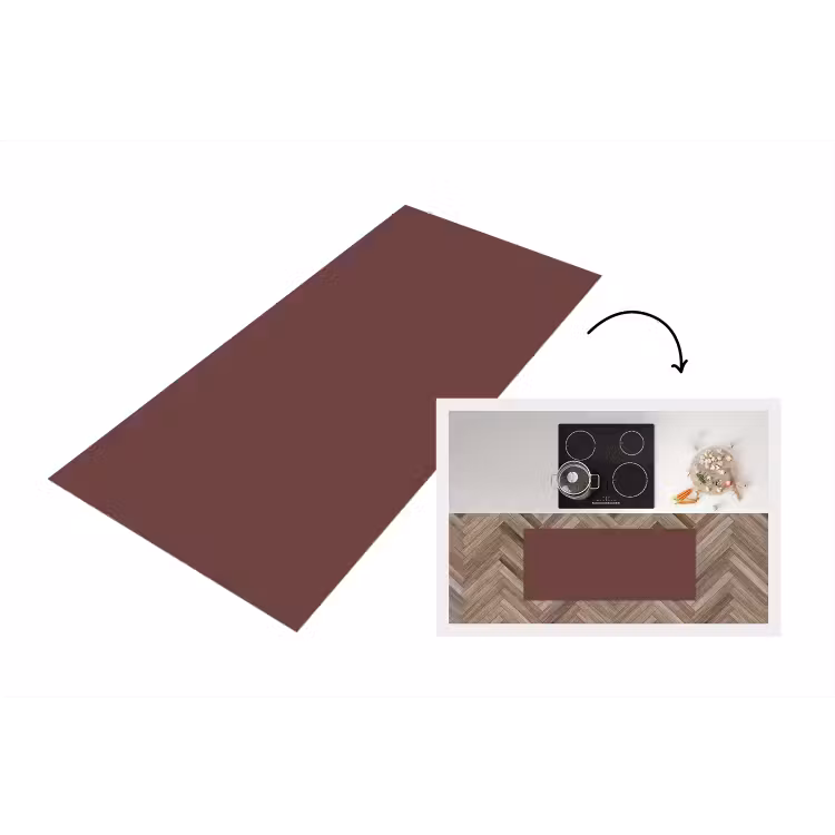 Velvet - Merlot - Rood Keukenloper - keukenmat middel 536 -3d