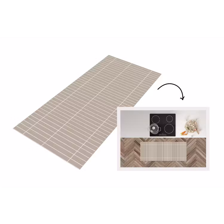 Verticaal - Wandtegel - Licht Beige Keukenloper - keukenmat middel 536 -3d