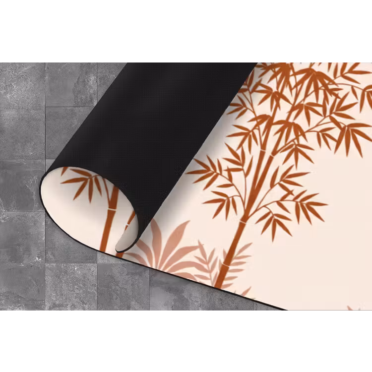 Vogel - Boom - Tropisch - Minimalistisch - Bruin Keukenloper - keukenmat middel -closeup