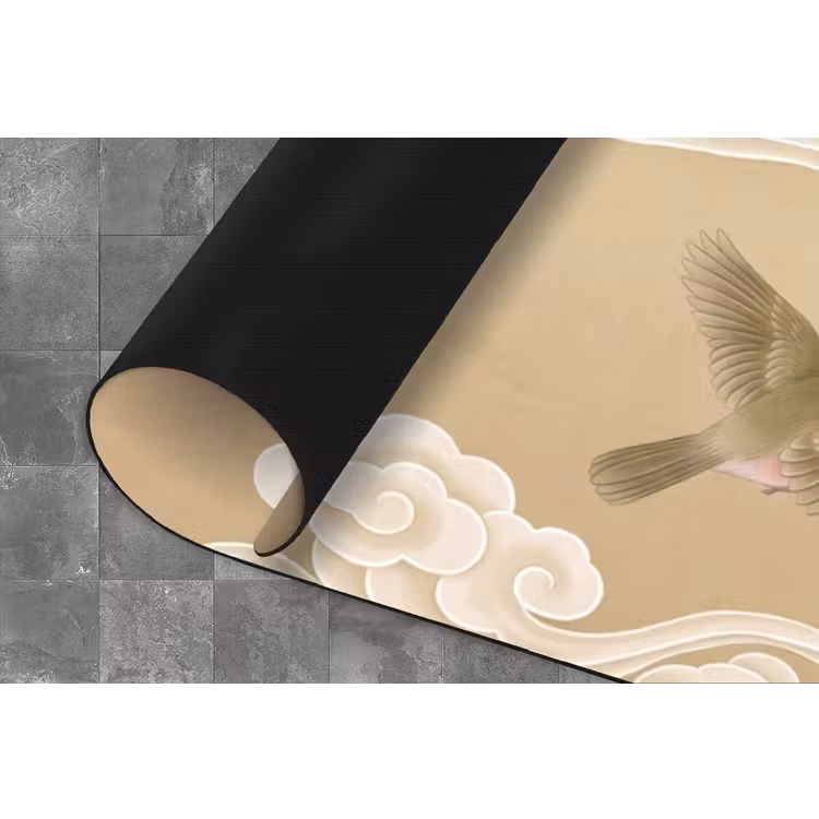 Vogels - Vliegen - Beige Keukenloper - keukenmat middel -closeup