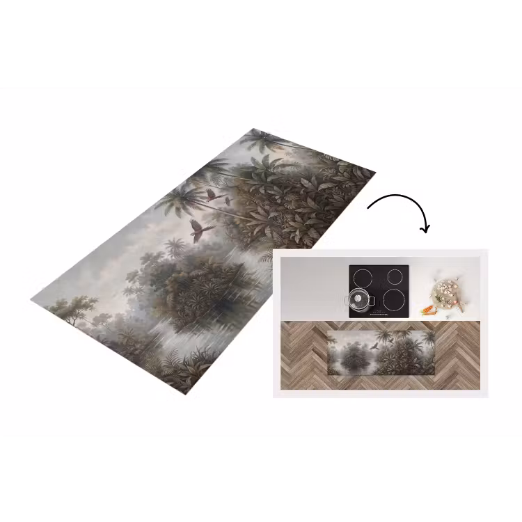 Vogel - Vliegend - Tropisch - Landschap - Klassiek Keukenloper - keukenmat middel -3d