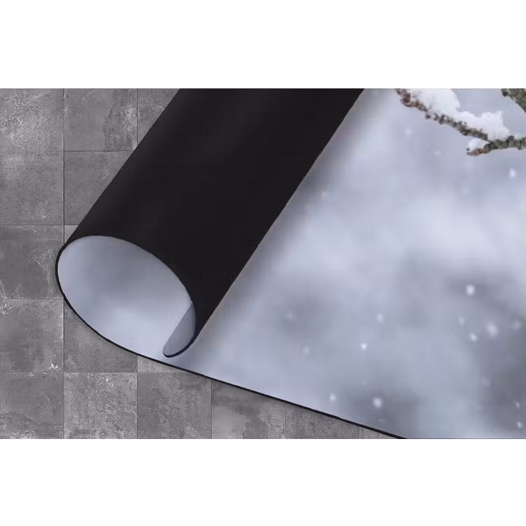 Vogel - Tak - Sneeuw - Winter Keukenloper - keukenmat middel -closeup