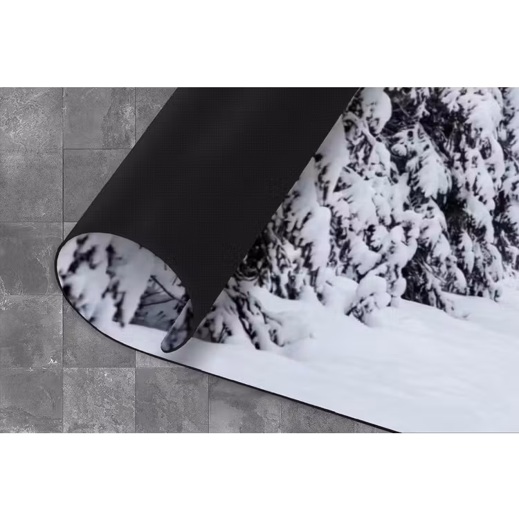 Bos - Winter - Sneeuw - Pad - Natuur Keukenloper - keukenmat middel -closeup