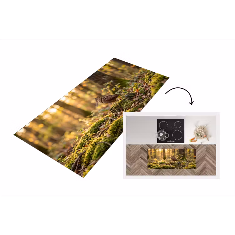Houtsnip - Bos - Bladeren - Herfst - Gecamoufleerd Keukenloper - keukenmat middel -3d