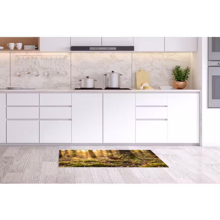 Houtsnip - Bos - Bladeren - Herfst - Gecamoufleerd Keukenloper - keukenmat middel -sfeer3