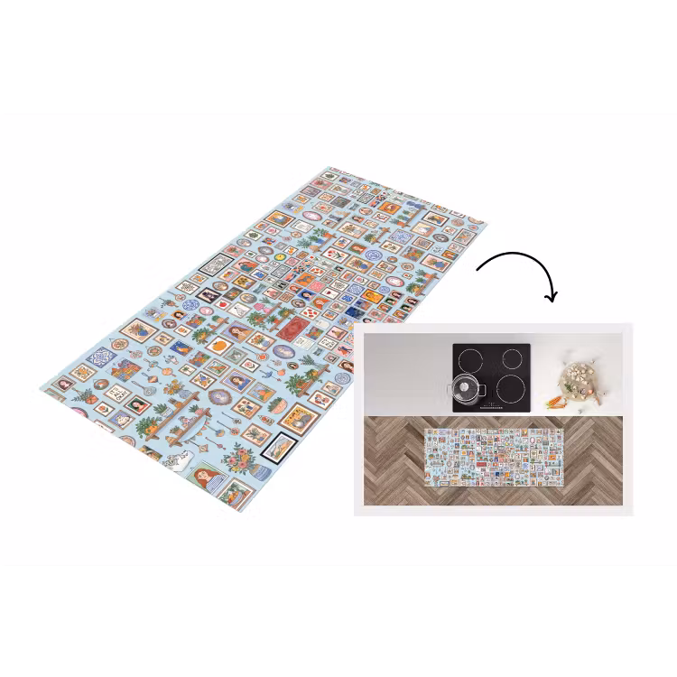 Wanddecoratie - Collectie - Huis - Illustratief - Kleurrijk Keukenloper - keukenmat middel -3d