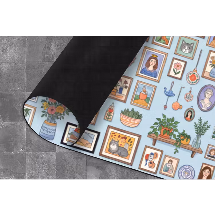 Wanddecoratie - Collectie - Huis - Illustratief - Kleurrijk Keukenloper - keukenmat middel -closeup